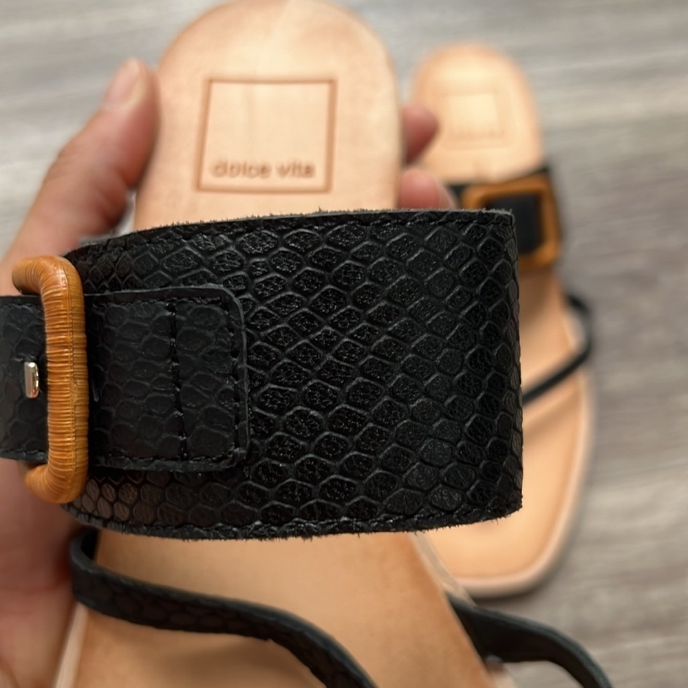 Dolce Vita Perris Black Sandals 8 Strap Leather - Picture 6 of 6